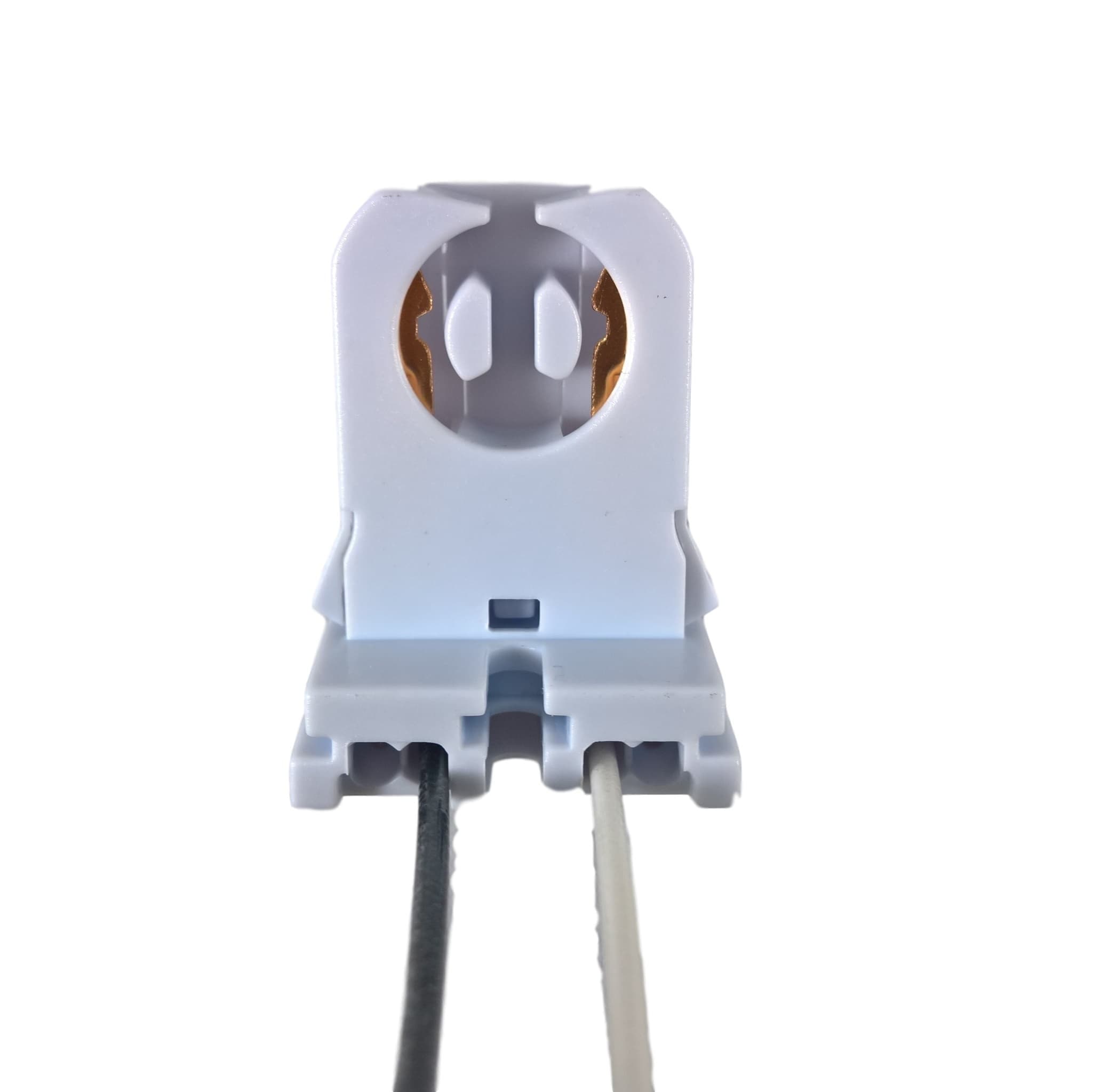 Pack of 15 - UL Listed Non-Shunted T8 Lamp Holder Socket Tombstone with 12 inches Wires Attached for LED Fluorescent Tube Replacements Turn-Type Lampholder