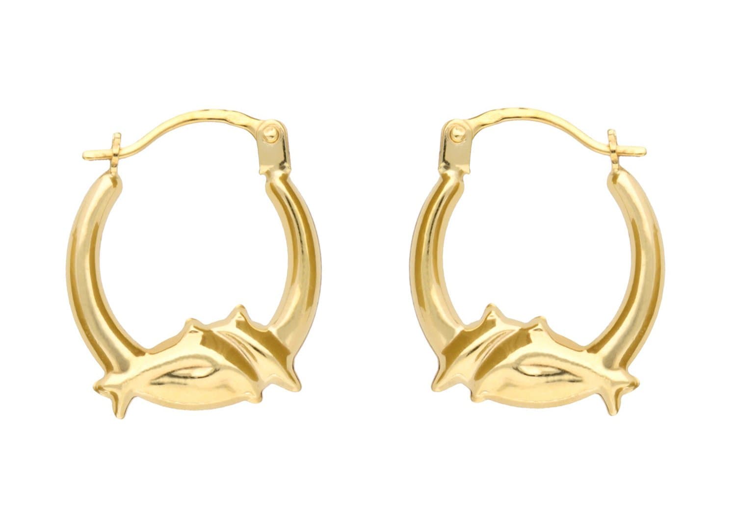 Adara 9 ct Gold Dolphin Creole Earrings