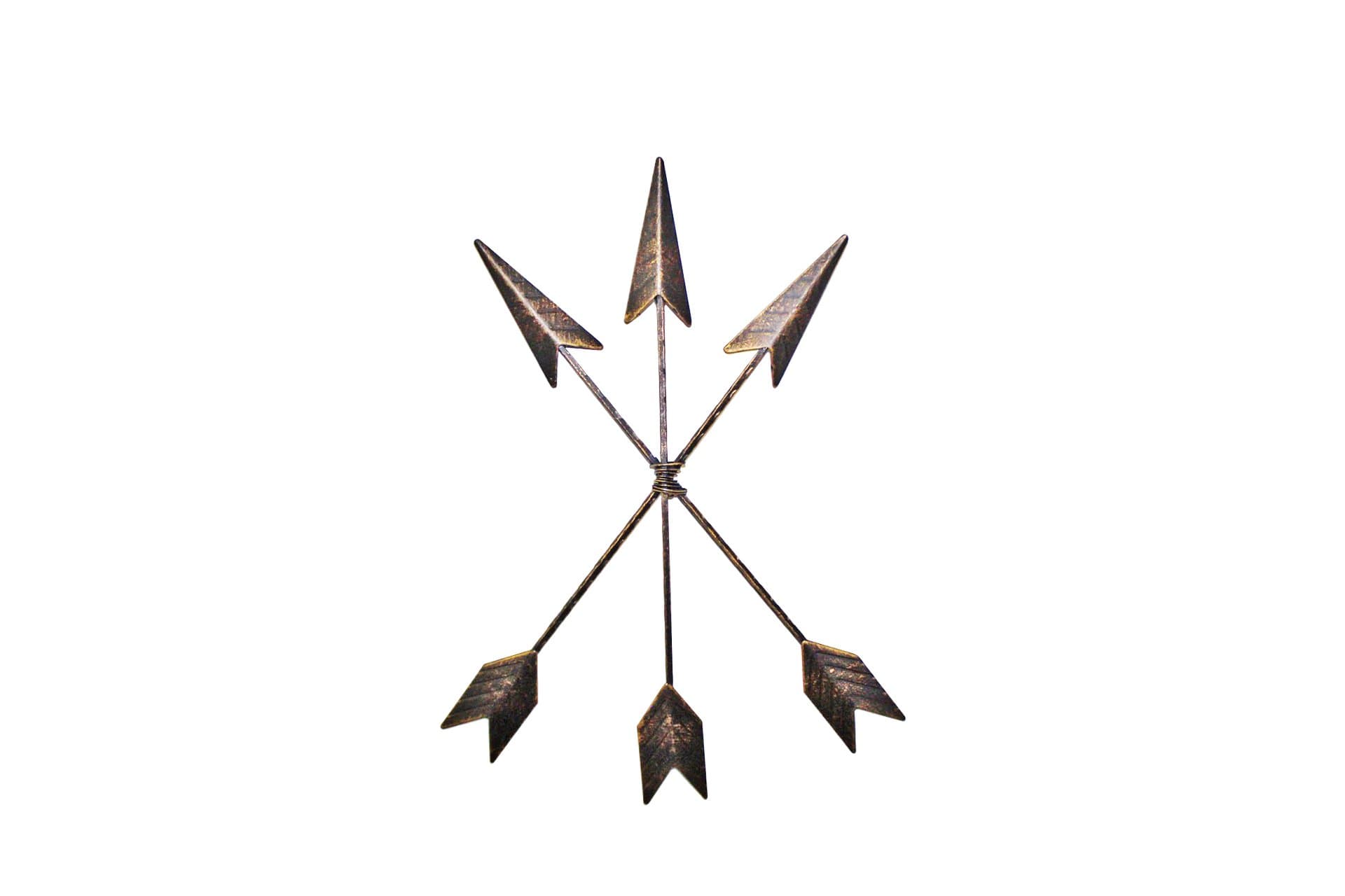 Wall Charmers 15" Cast Iron Arrow Wall Decor Set of 3 Native American Metal Arrows - Handmade Farmhouse Decor