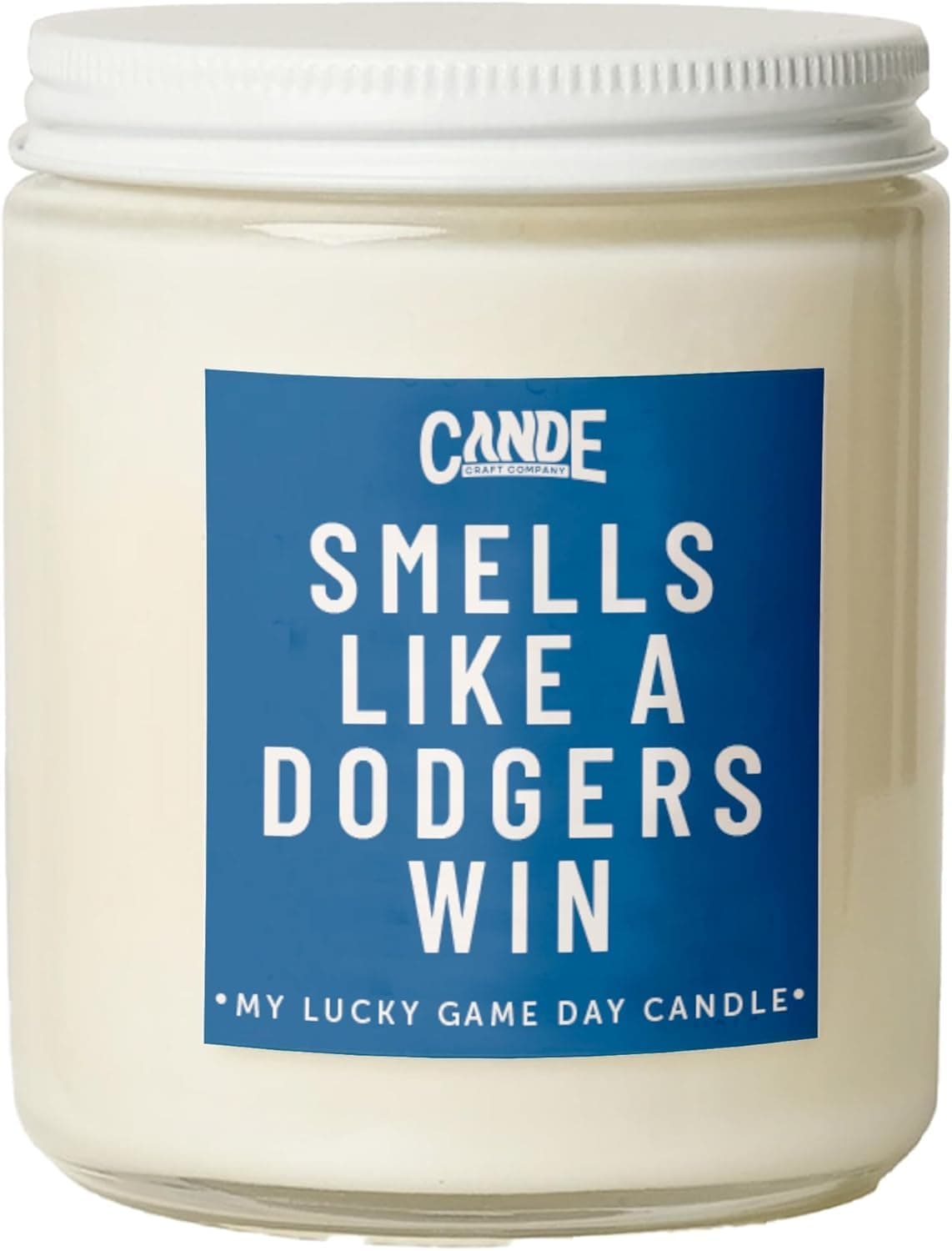Sponsored Ad - Smells Like A Dodgers Win Candle – LA Baseball Inspired Scented Candle – Lavender Vanilla Fragrance – Long-Lasting Burn – Game Day Essential & Gift for Dodgers Fans