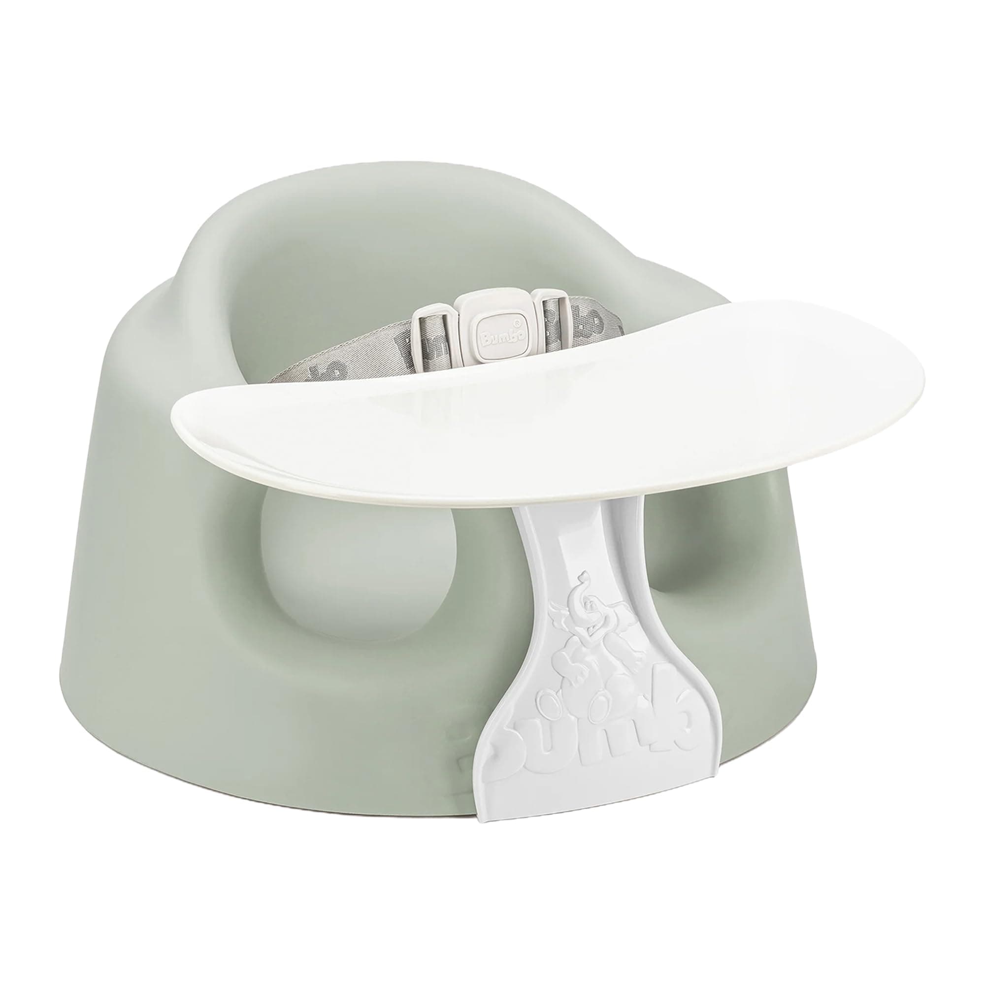 Bumbo Baby Infant Soft Foam Comfortable Support Wide Floor Seat Plus+ with 3 Point Adjustable Harness for Ages 3 to 12 Months, Agave