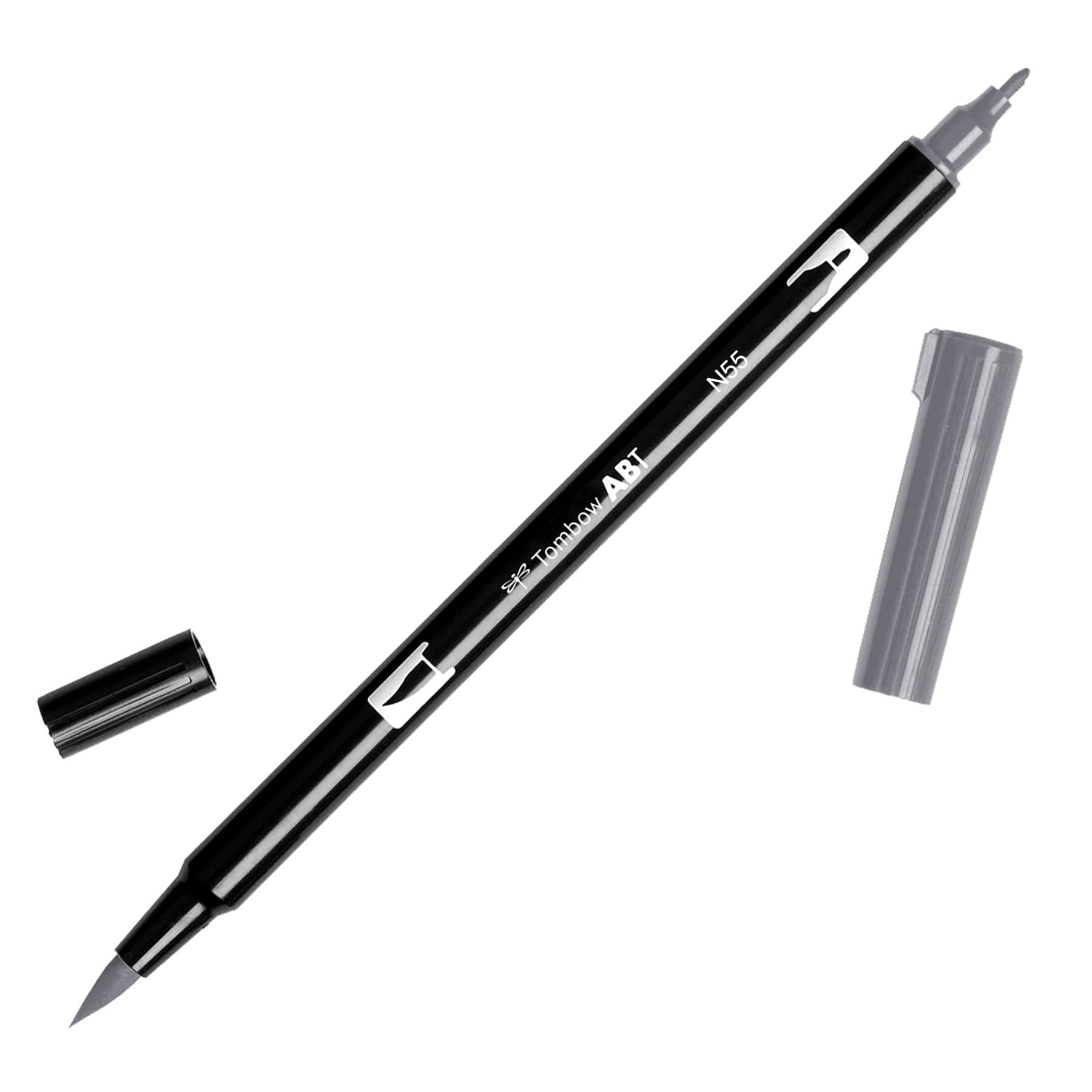 56633 Dual Brush Pen Art Marker, N55 - Cool Gray 7, 1-Pack. Blendable, Brush and Fine Tip Marker