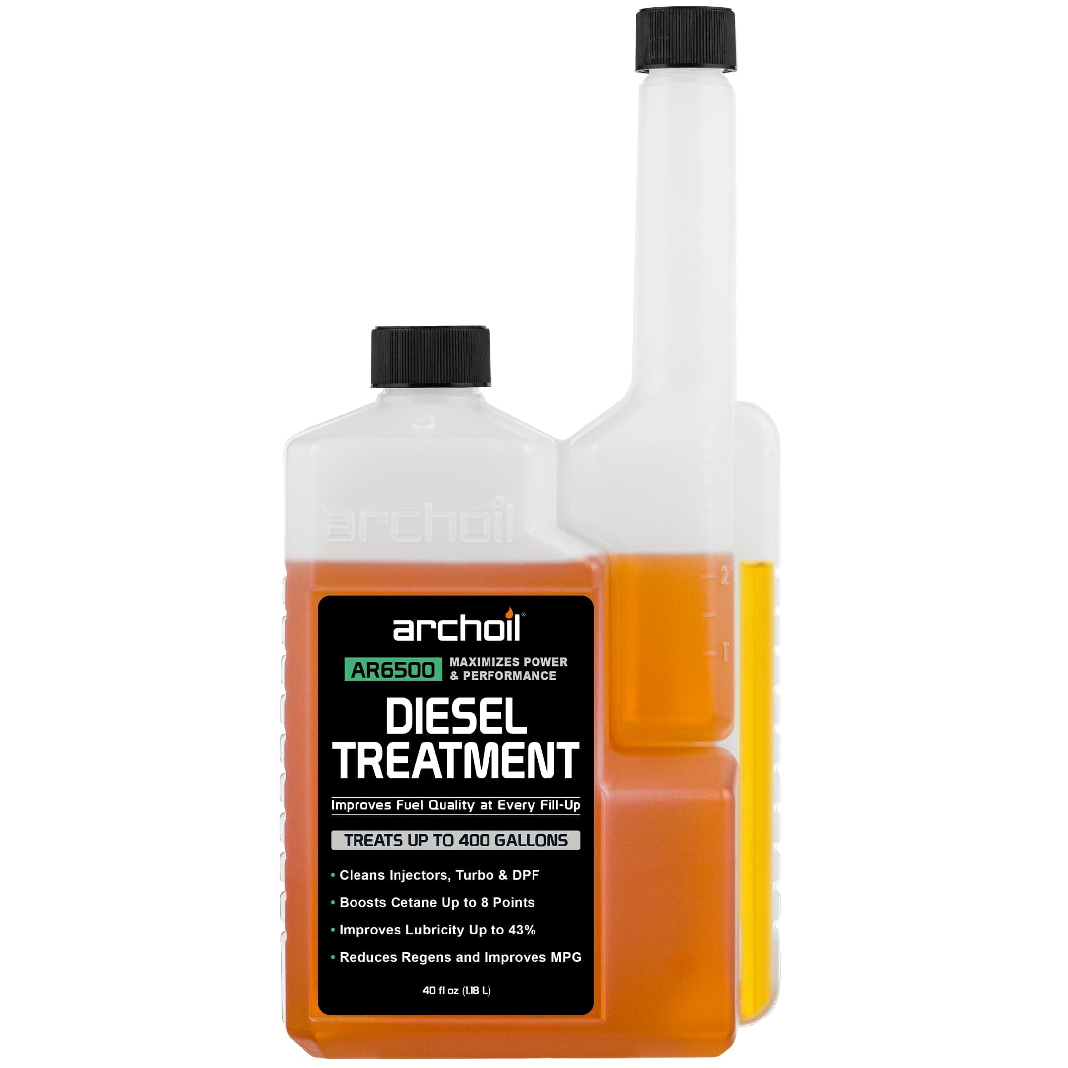 Archoil AR6500 Diesel Treatment (40 oz) Treats 400 Gallons, Diesel Fuel Additive - Lubricity Improver, Injector Cleaner, DPF & Turbo Deposit Control, Cetane Booster