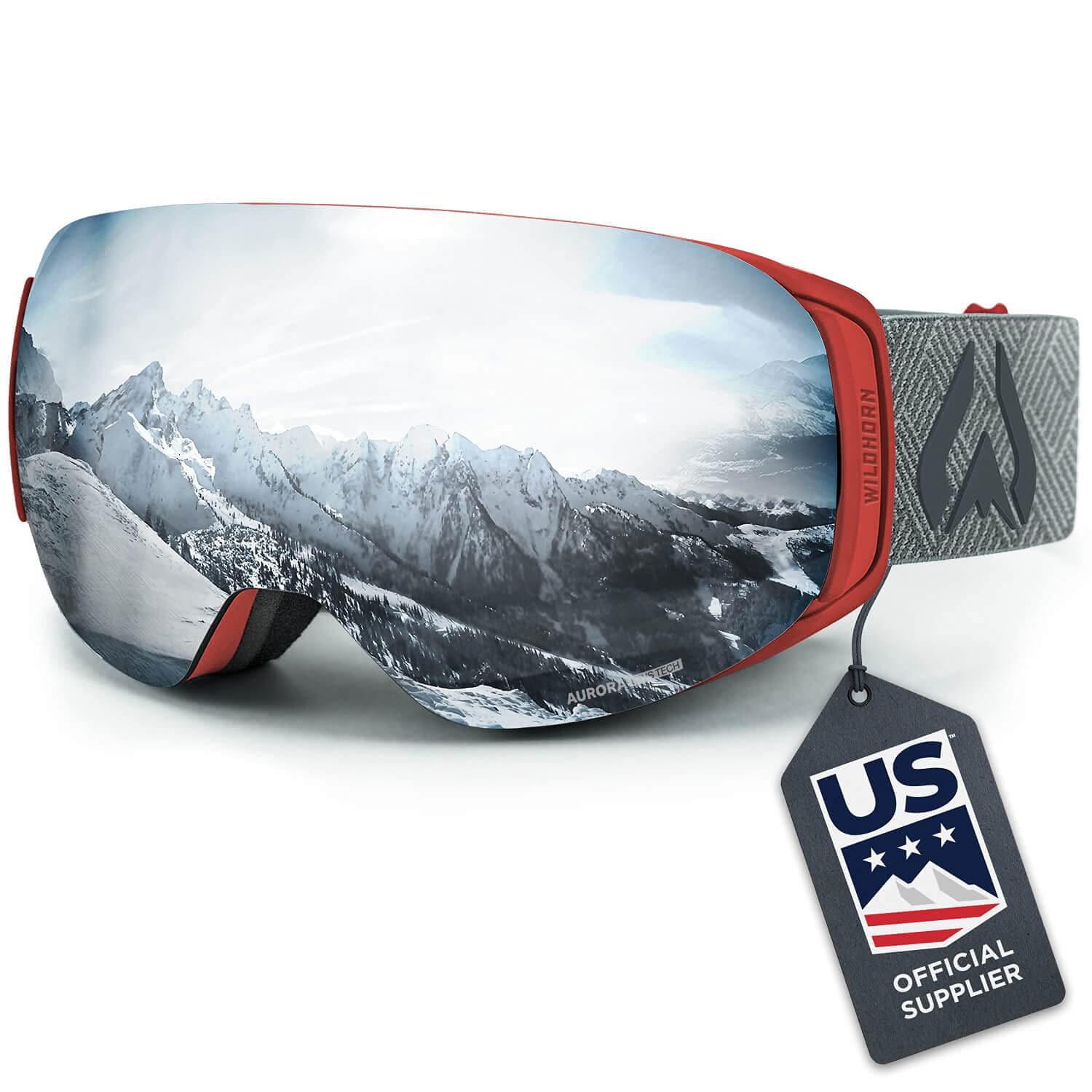 WildHorn Outfitters Roca Ski Goggles & Snowboard Goggles- Premium Snow Goggles for Men, Women and Kids. Features Quick Change Magnetic Lens System with Integrated Clip Lock.