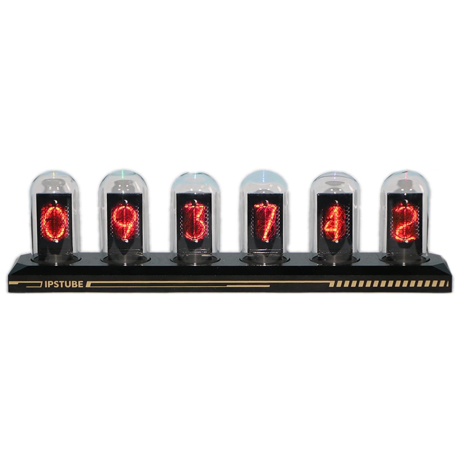 Nixie Tube Clock Glow Tube Clock IPS Color Screen Digital Clock DIY Analog Digital Tube WiFi time Desktop Desktop Digital Clock Decoration Gift (H401)