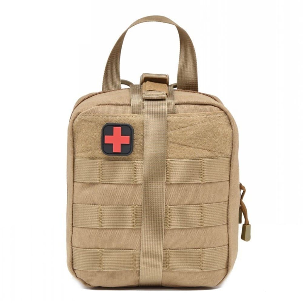 MOLLE First Aid Kit EMT Pouch Military Tactical Ifak Pouch Medical Utility Pouch for Travel, Car, Camping, Outdoor Sport (Khaki)