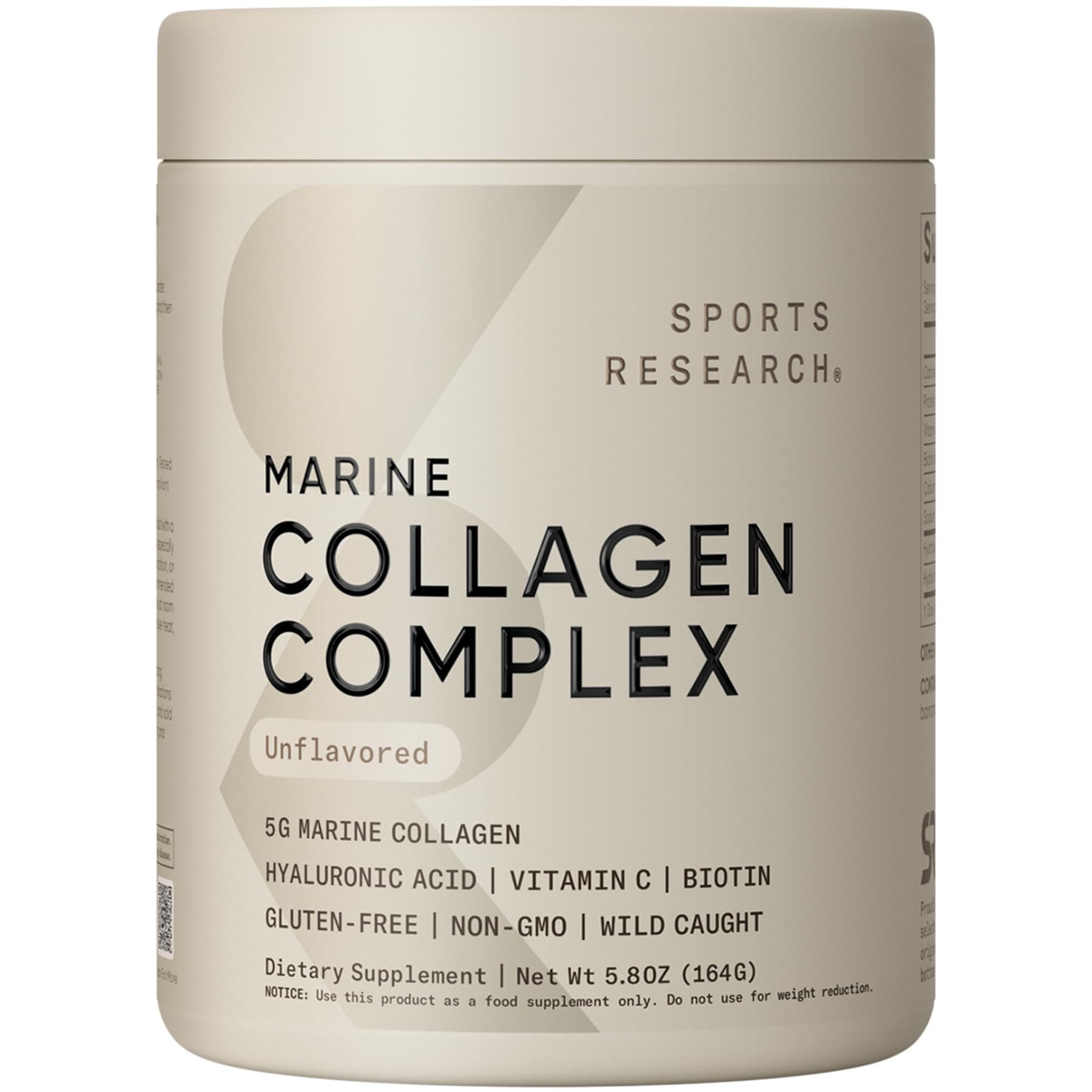 Sports Research, Collagen Beauty Complex, Marine Collagen, Unflavored, 5.75 oz (163 g)