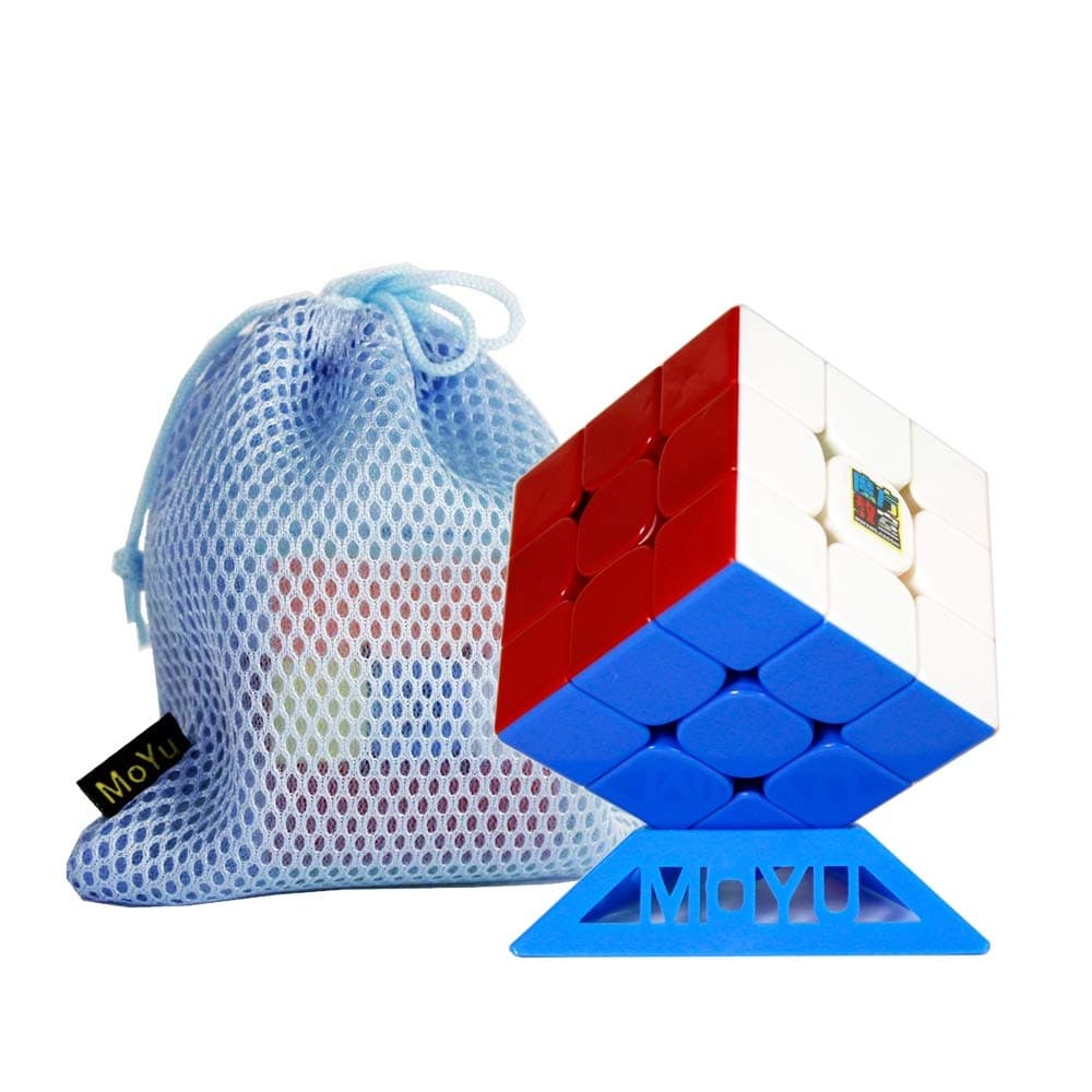 Gobus MoYu MoFang JiaoShi MF3RS3M Magic Cube Cubing Classroom 3x3 MF3 RS3M Cube with One Cube Stand and one bag (Stickerless)