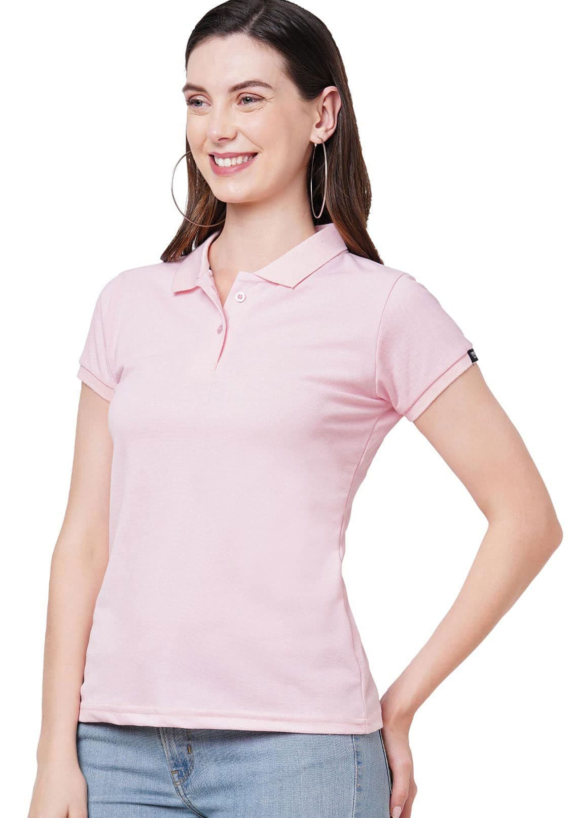 Wear Your OpinionWomens Polo Collar Neck T-Shirt Top (Design: Solid)
