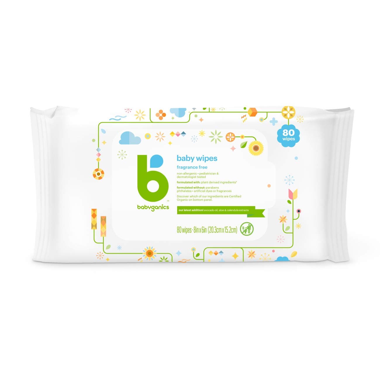 Baby Wipes, Fragrance Free, 80 ct