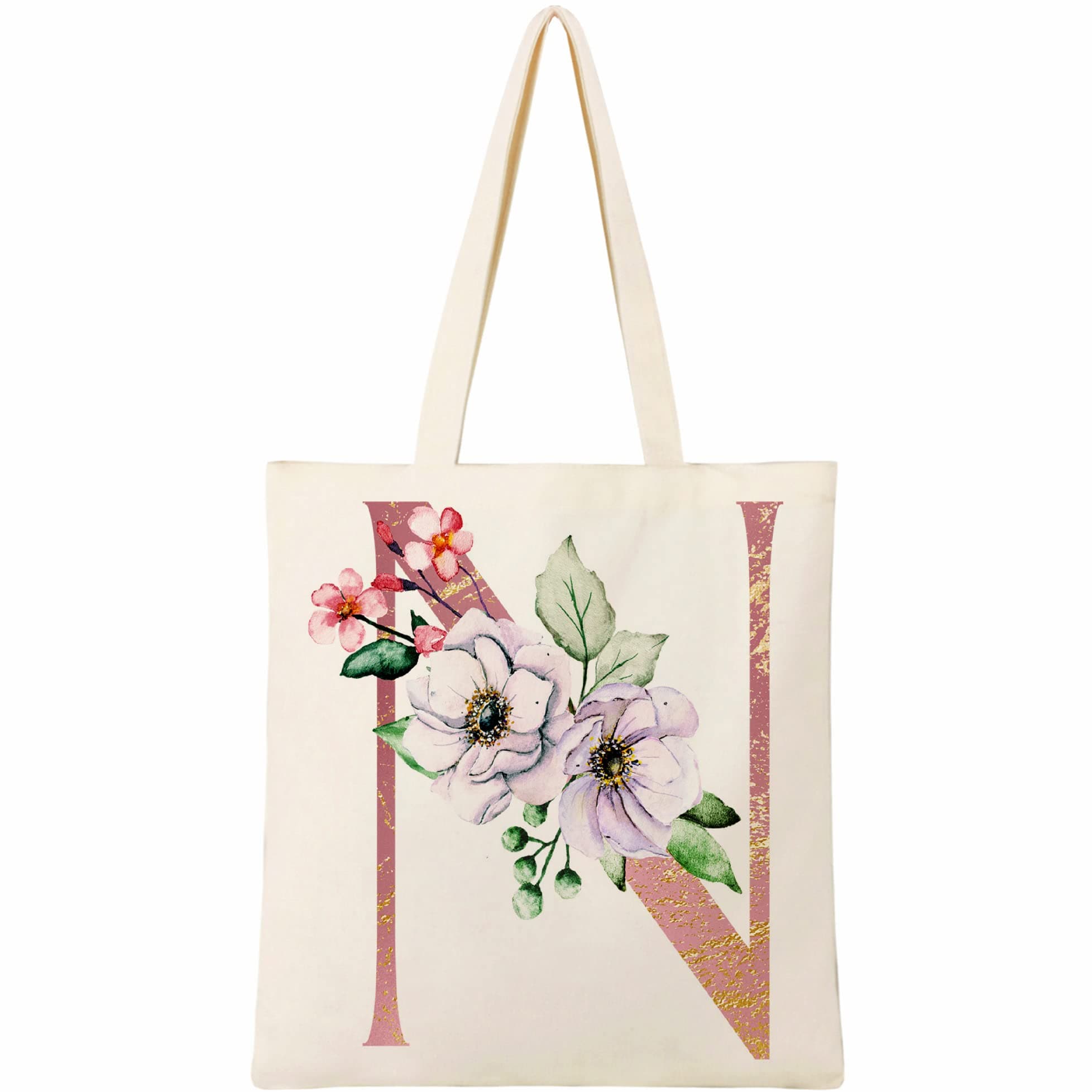 BeeGreen 12 oz Canvas Tote Bag Aesthetic Tote Bag for Women Teacher Shopping Gift Bag for Mother's Day