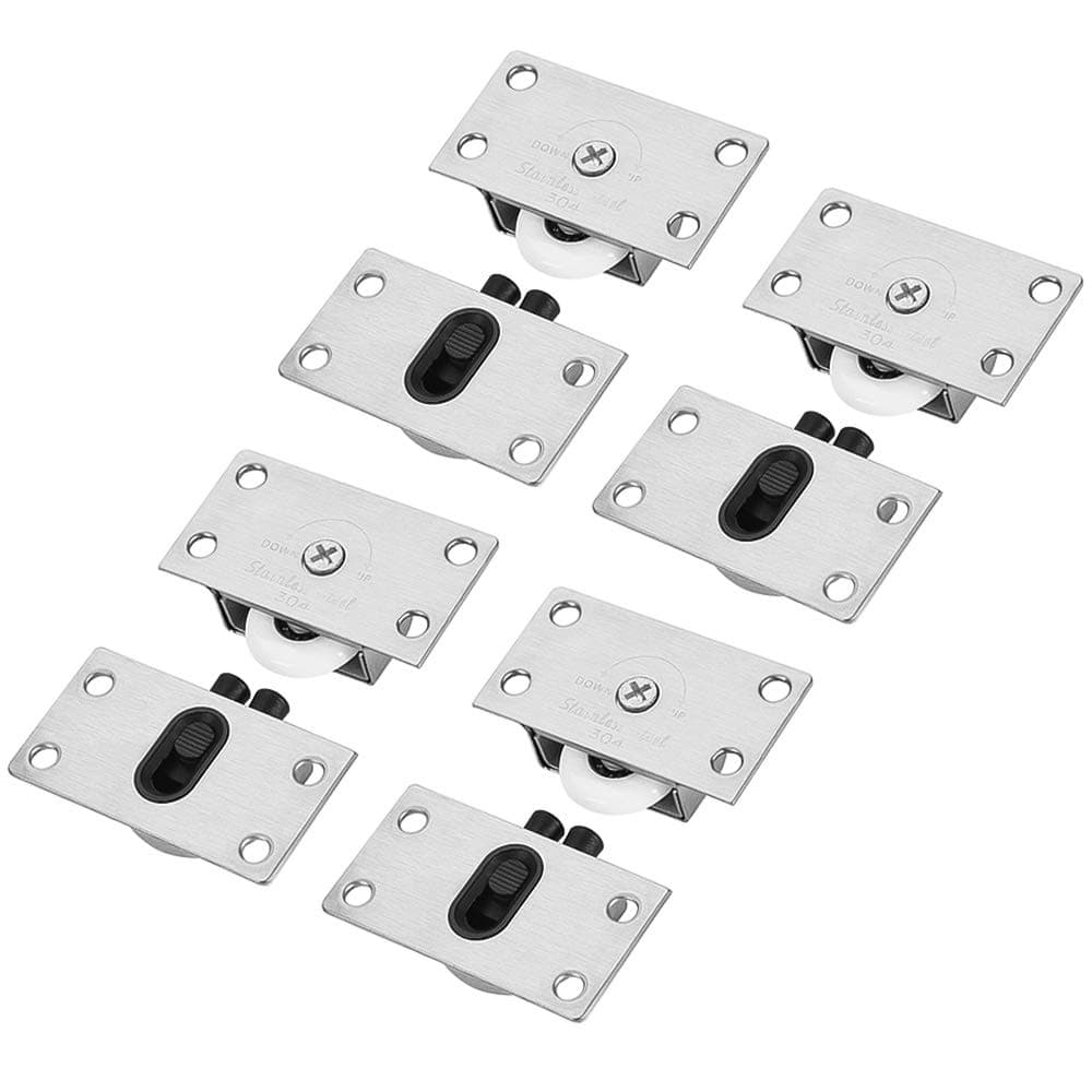 Rayong 8Pcs(4 Sets) Premium Sliding Door Roller 23mm Sliding Door Wheels, Furniture Wardrobe Roll Rollers for Furniture Wardrobe Cupboard