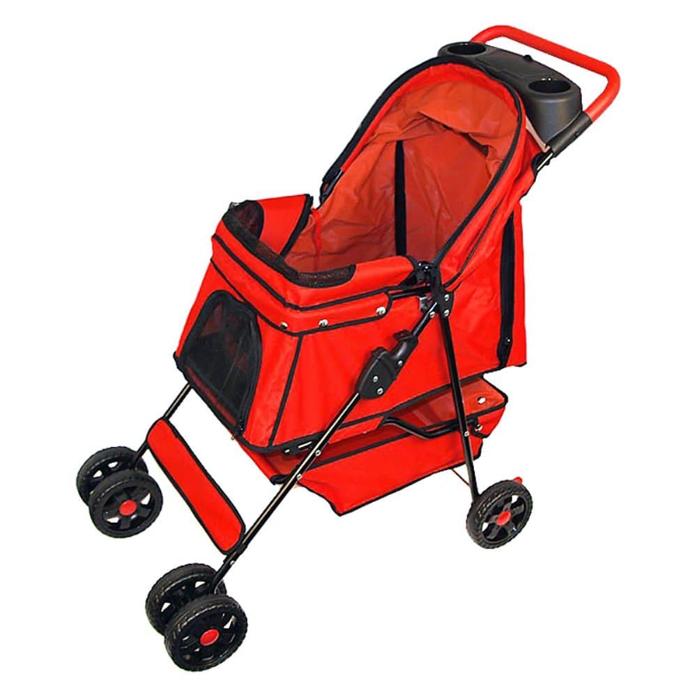 PetZip Walkie Outdoor, Safe And Comfort Pet Travel Stroller, Color - Red