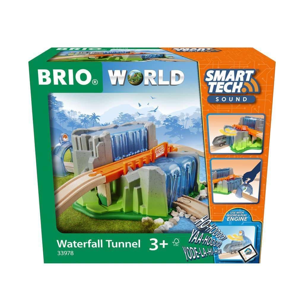 BRIO World 33978 Smart Tech Sound Waterfall Tunnel - Interactive Complement Wooden Train - Recommended from 3 Years