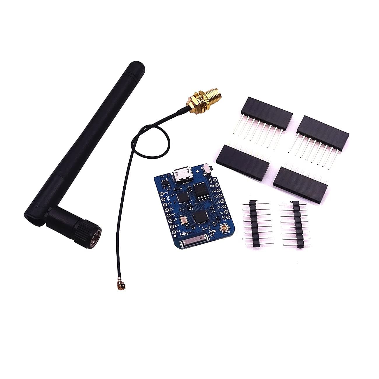WEMOS D1 Mini Pro 4MB/16MB External Antenna Connector NodeMCU Based esp8266 Series Antenna ESP-8266EX CP2104 Development Board (Development Board + Antenna 32MBIT=4MB)
