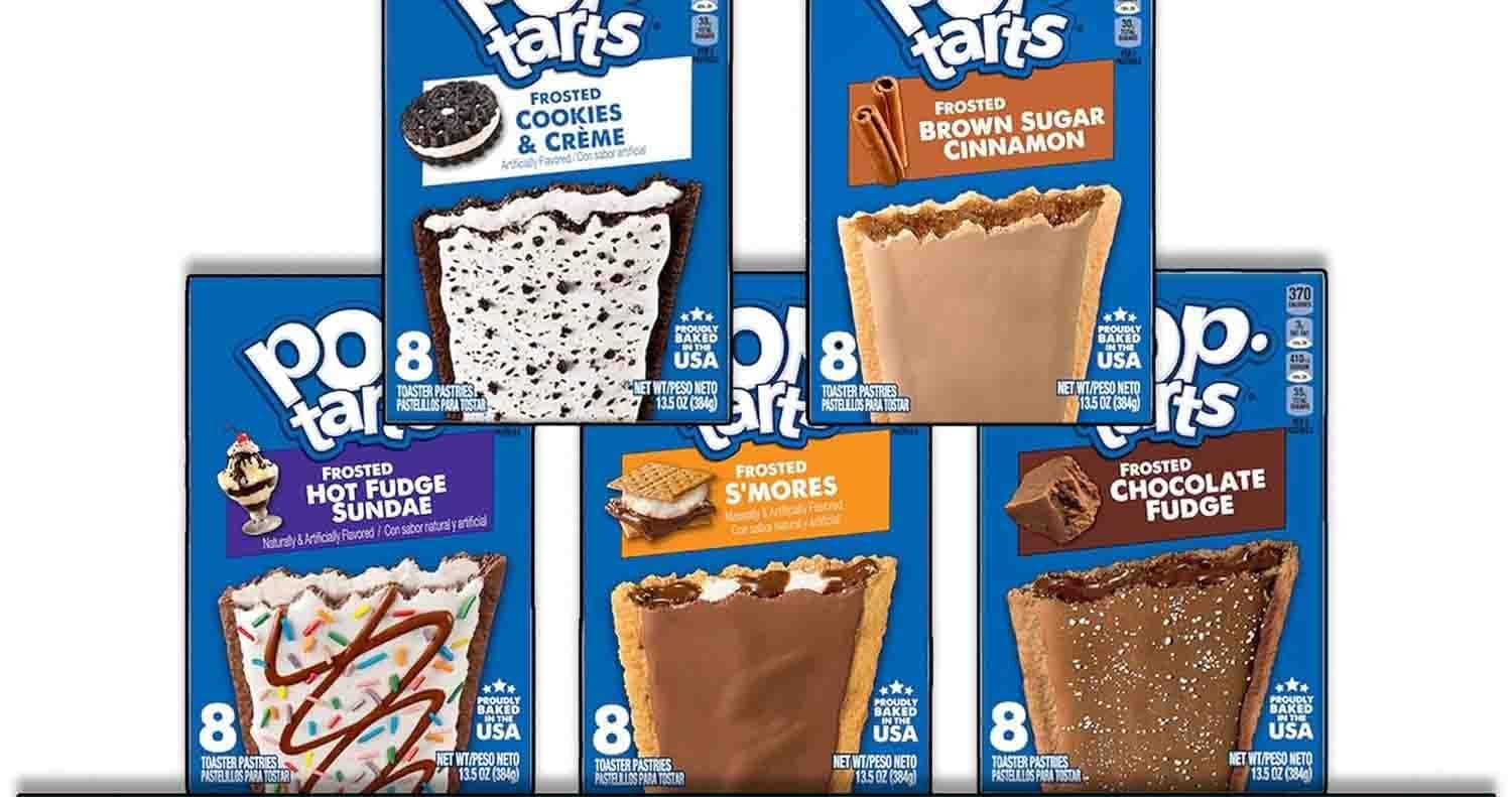 Frosted Toaster Pastries Variety Pack | 13.5 oz Boxes (Pack of 5) | 8 Pastries Per Box (40 Total) | Chocolate Fudge, S'Mores, Cookies & Creme, Brown Sugar Cinnamon, Hot Fudge Sundae | Mighty Merchandise Gift