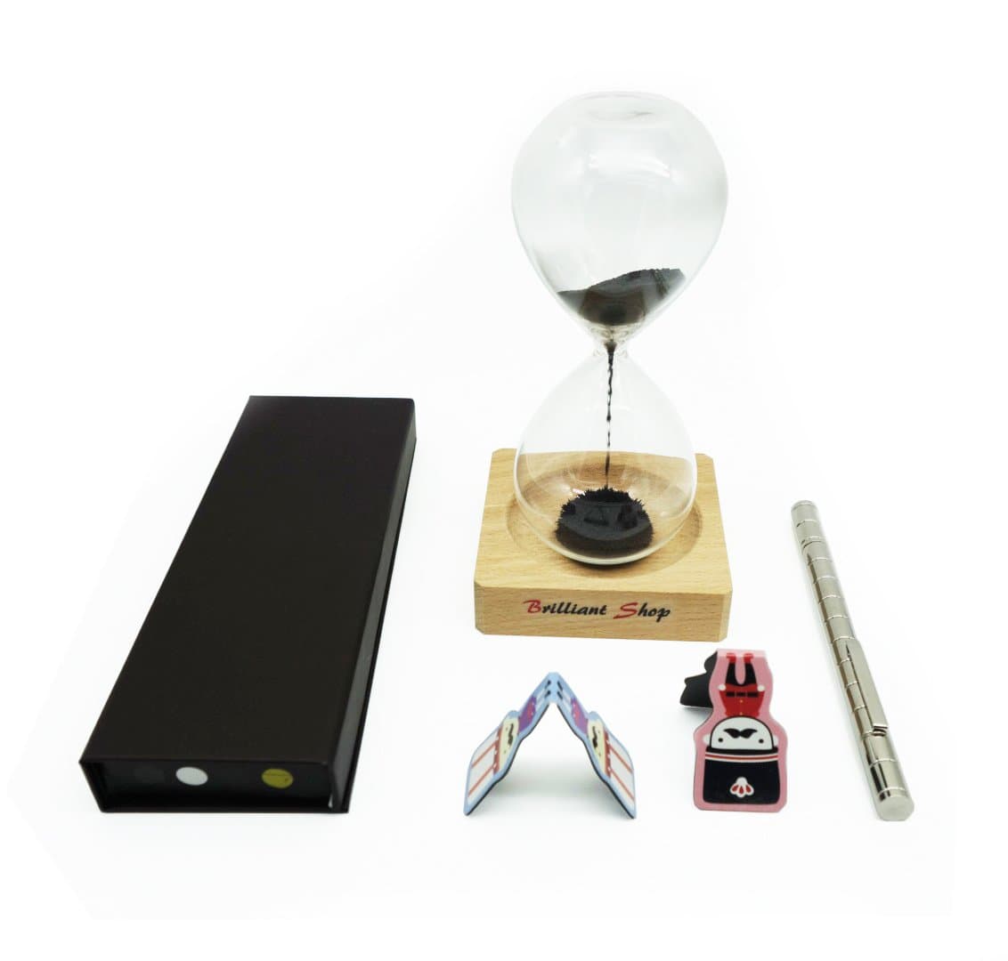 Brilliant Shop Birthday gift sets Magnetic Pen Magnetic Hourglass and 2 Magnetic bookmarks (Silver)