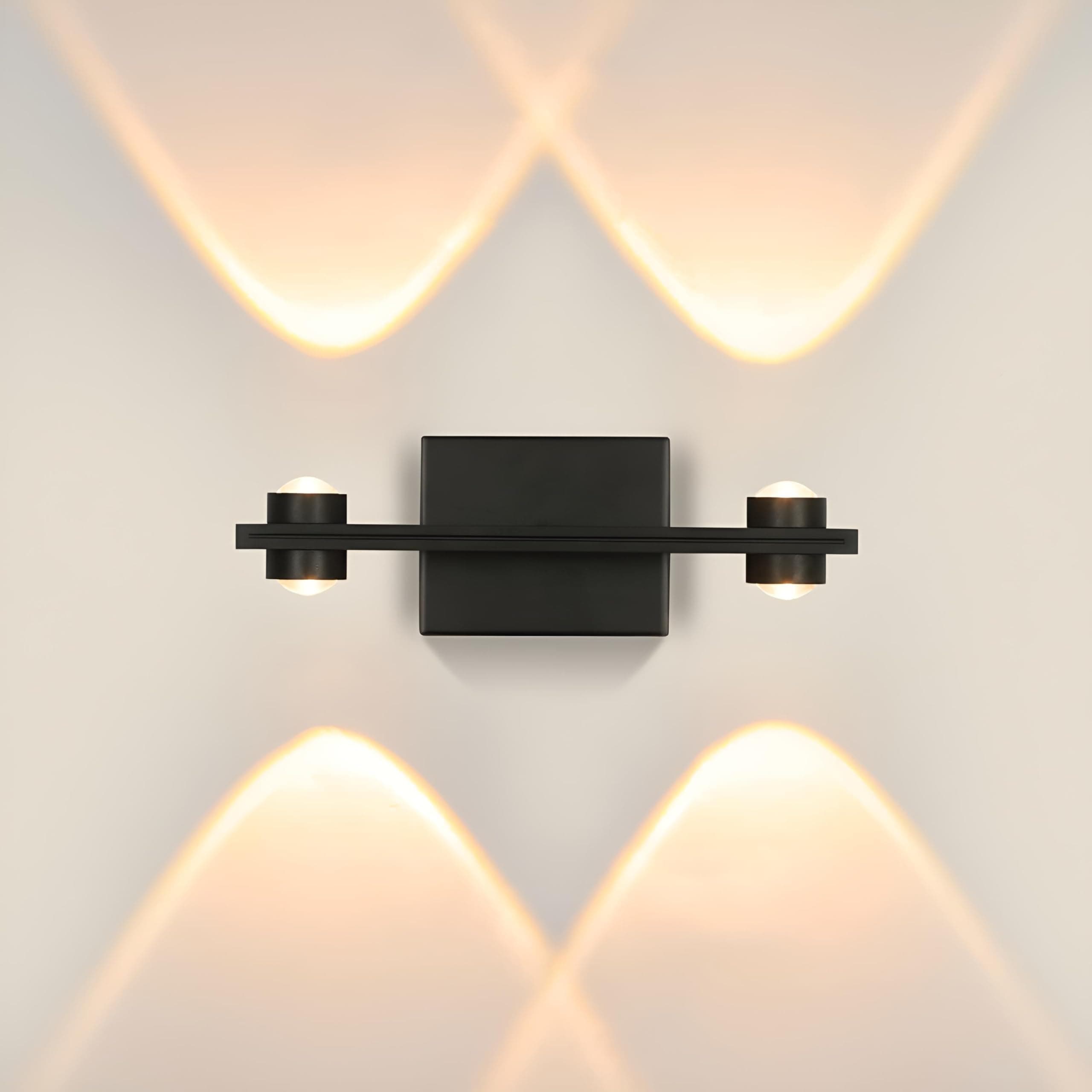 FILLISKA Aluminium Led Luxurious Indoor Up/Down Wall Light Warm White, Shockproof & Rustproof Alluminium Body (2Up 2 Down Matt Black)(2 Years Warranty)