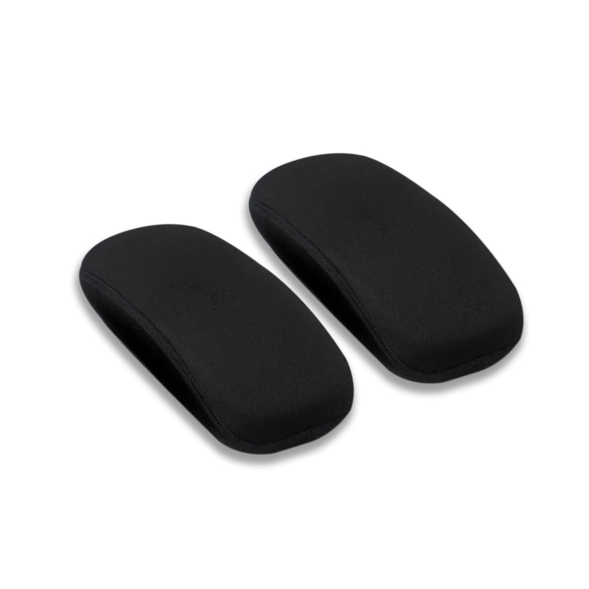 Gaming Chair Memory Foam Armrest Pads (2-Pieces) for Ergonomic Cushioning, Elbows & Forearms Pressure Relief - Racing Chair Console Padded Armrest - Black
