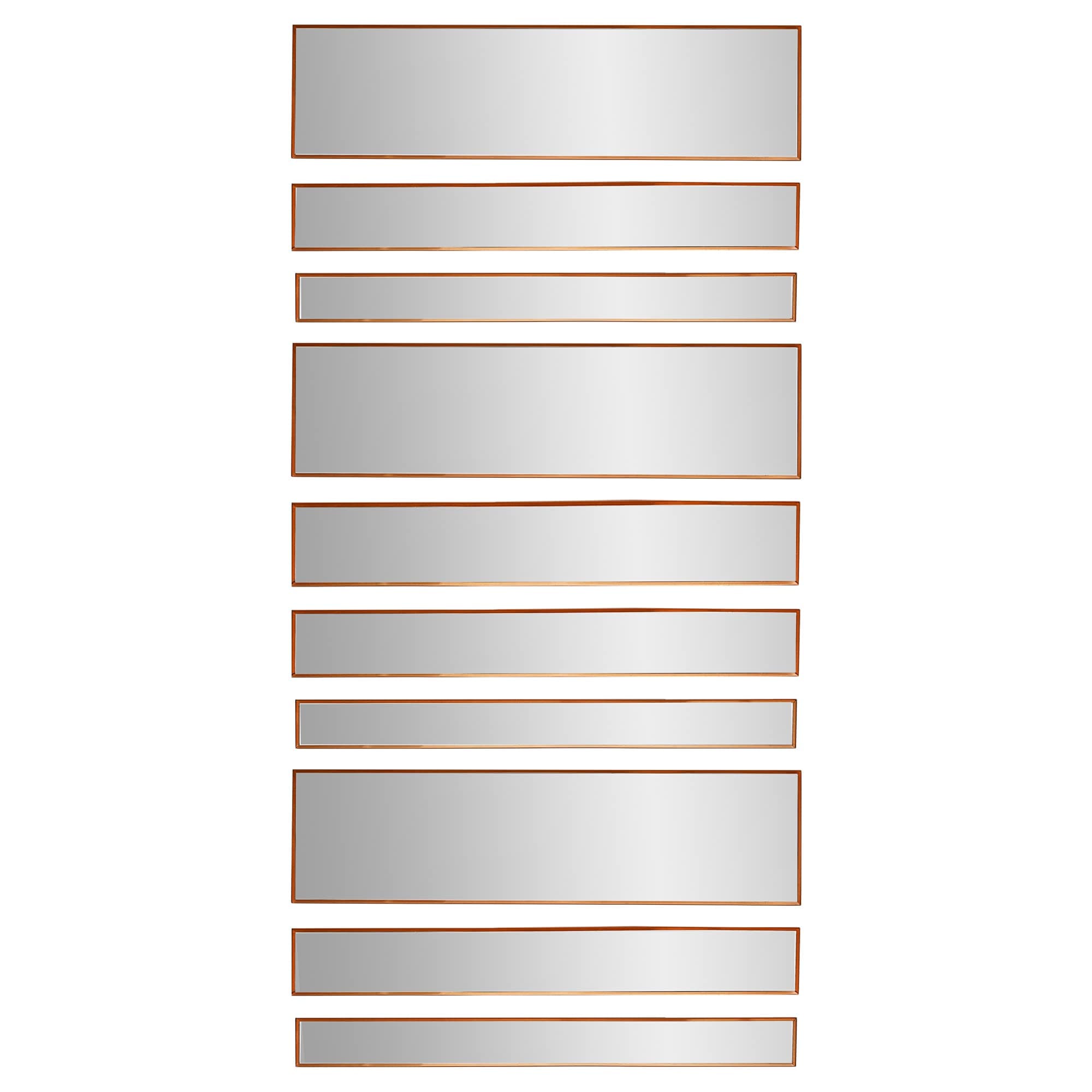 Head West Bronze Metal Framed 10 Piece Accent Mirror Variety Set - 30" x 53.5"