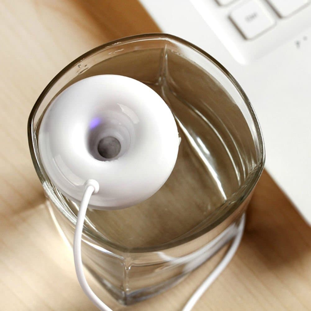 Ainest Donut Shaped Ultrasonic USB Humidifier Air Essential Oil Purifier Aroma Diffuser