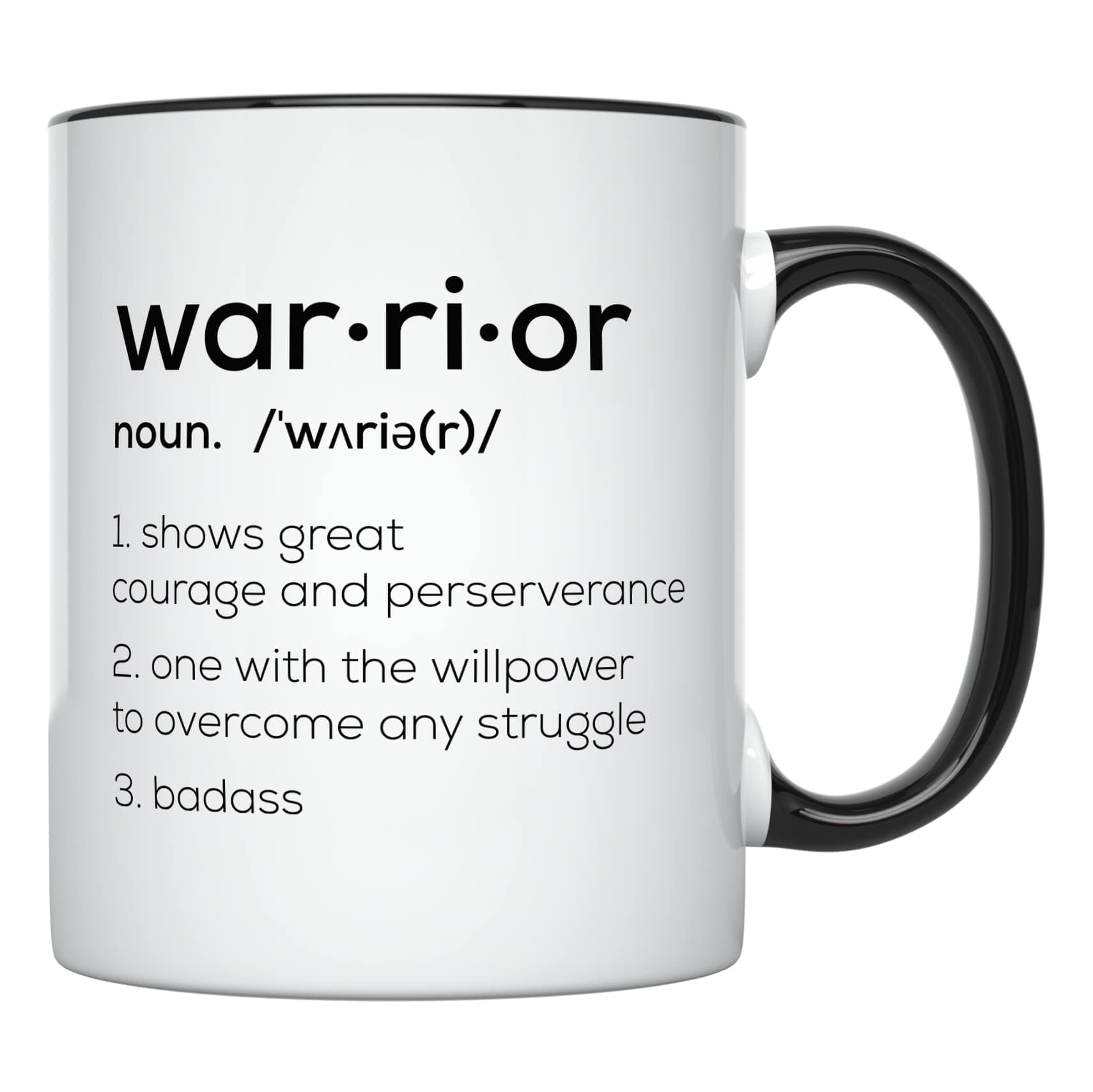 YouNique Designs Get Well Soon Warrior Mug, 11 Oz, Encouragement, Sobriety, Badass Women, Proud Of You Cup For Her, Sober, Pick Me Up, Comforting Mug for Cancer Patients (Black Handle)