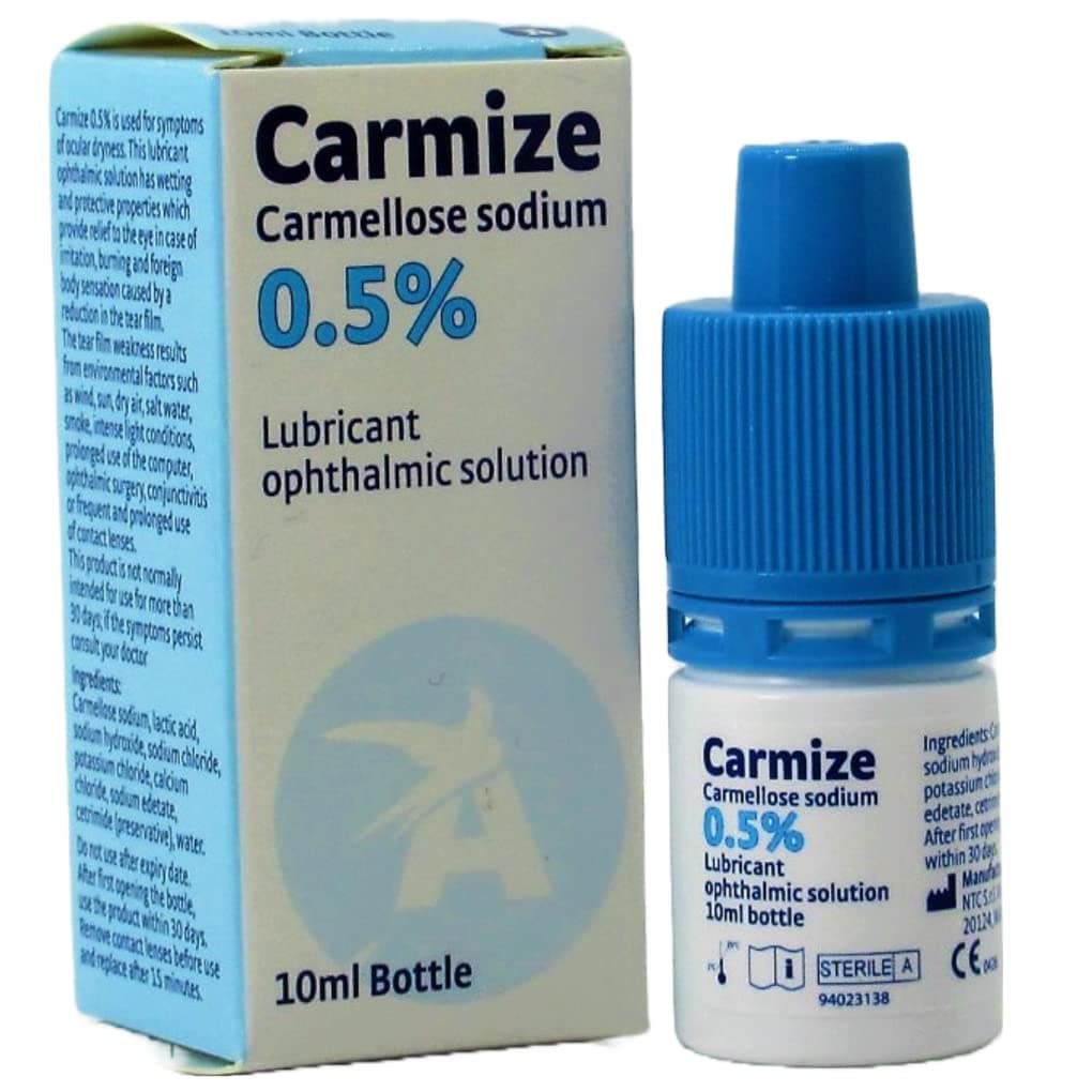 Carmellose Sodium 0.5 Eye Drops, Carmize Lubricant Ophthalmic Solution 10ml (1 x 10ml Bottle)