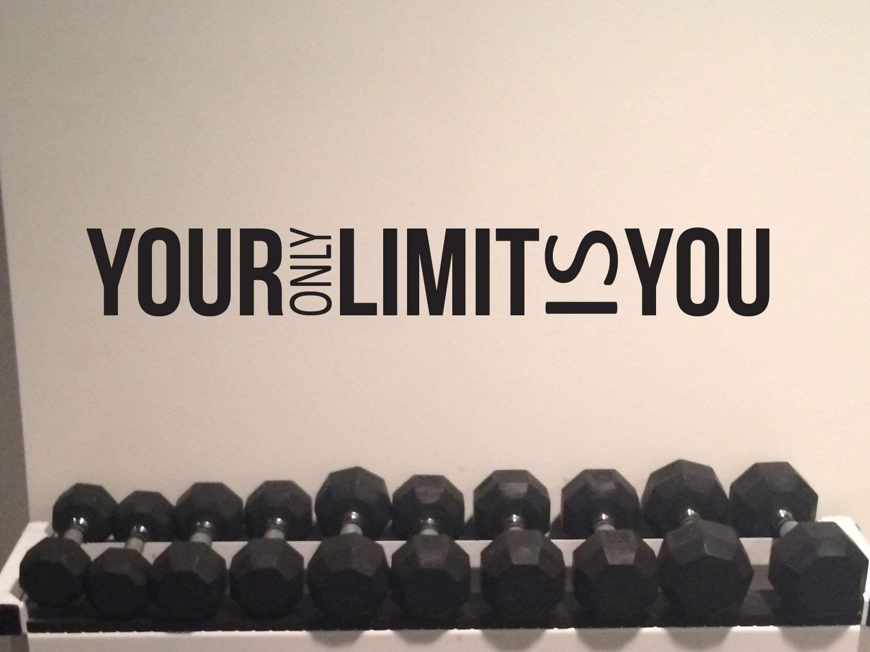 Motivational Wall Decal, Gym Decor, Physical Therapy Decor, Your Only Limit is You