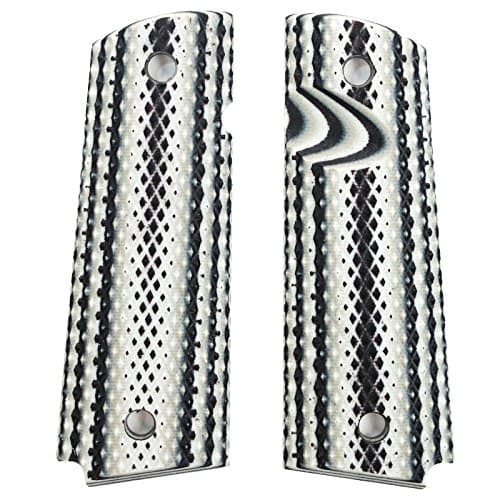 1911 Slim Line Full Size Compact 1911 EMP Grips Super Aggressive G10 with Ambi Magwell Bobtail Roundbutt Bottom Cut Options