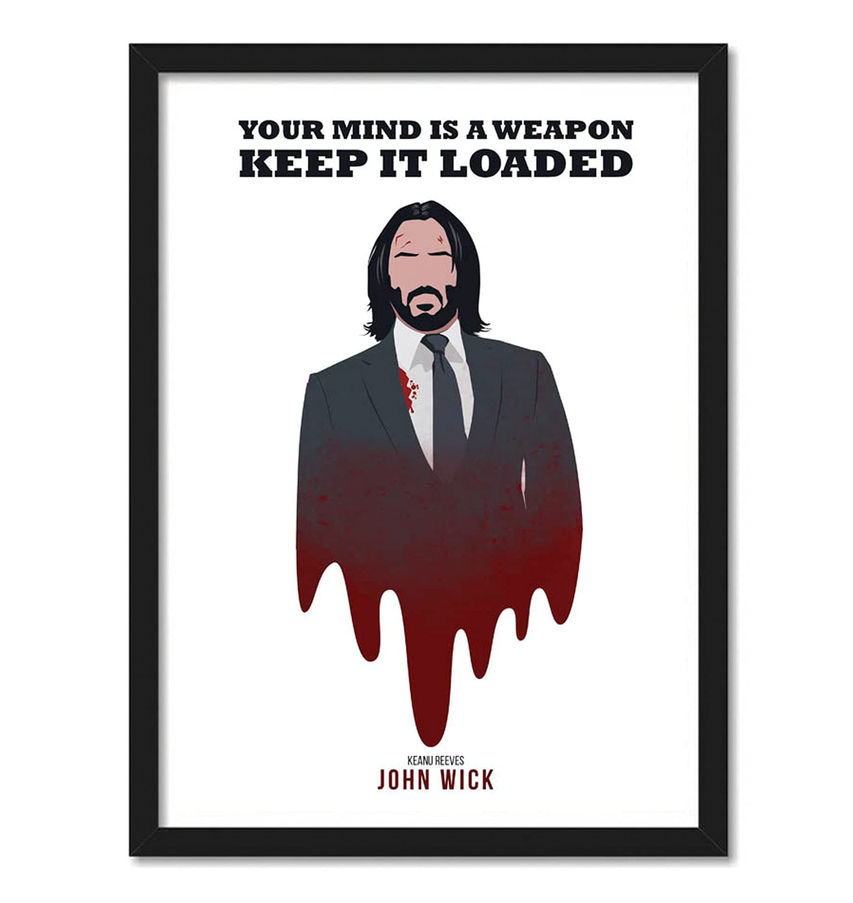 John Wick Fan Art Framed Poster With Acrylic Sheet For Room Office Home wall Decoration Bedroom Hotel Living Gift Painting sticker wallpaper Boys Hostel (10x13 Inch Framed Poster)