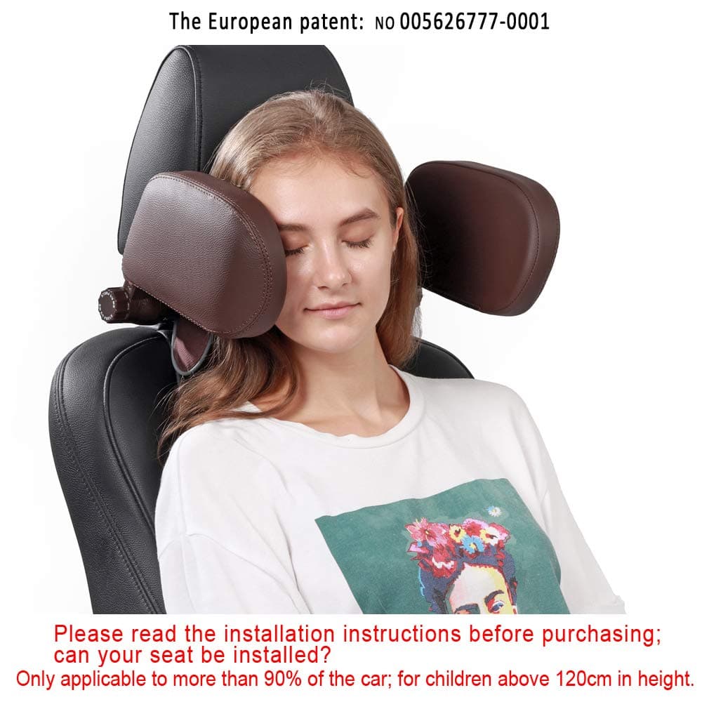 Headrests for Car, Adult Travel Neck Pillow car seat Pillow,Child Travel Pillow,Car seat Side Pillows, Neck Pillow headrest for Kids in car,Air Travel Pillow,(Coffee Red, Medium)