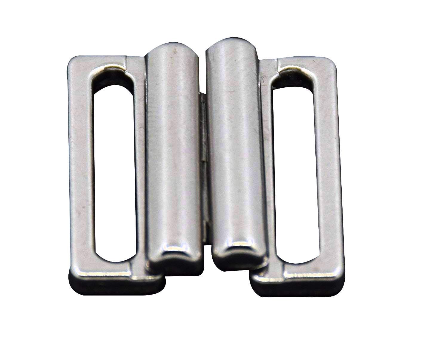 Bra Clip Swimwear Clickers Metal Bra Front Closure Hook & Clasp 20mm Pack of 100Sets (Silver Color, 20mm)