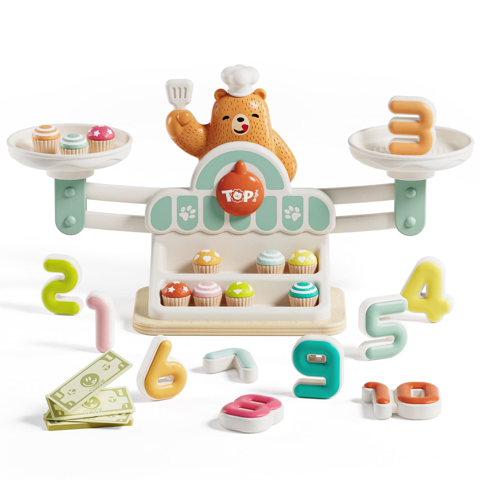 TOP BRIGHT Balance Math Game for Kids, Preschool Math Games for Kids Ages 3-5, STEM Montessori Toys for 2 3 4 Year Old Girls Boys Gifts