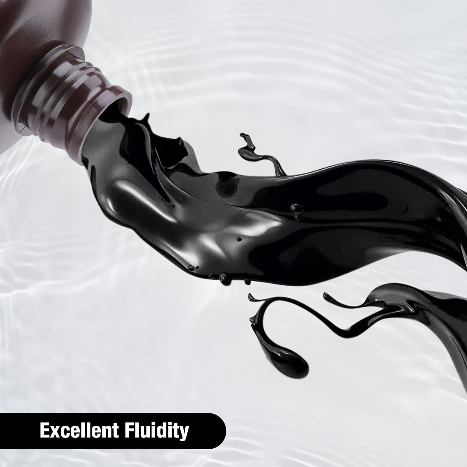 Deeplee ELEGOO Water Wash Resin for 3D Printer 405nm Quick Dry UV Standard Resin Photopolymer Easy to Clean High Precision Low Odor for LCD 3D Printing, Black 1000G