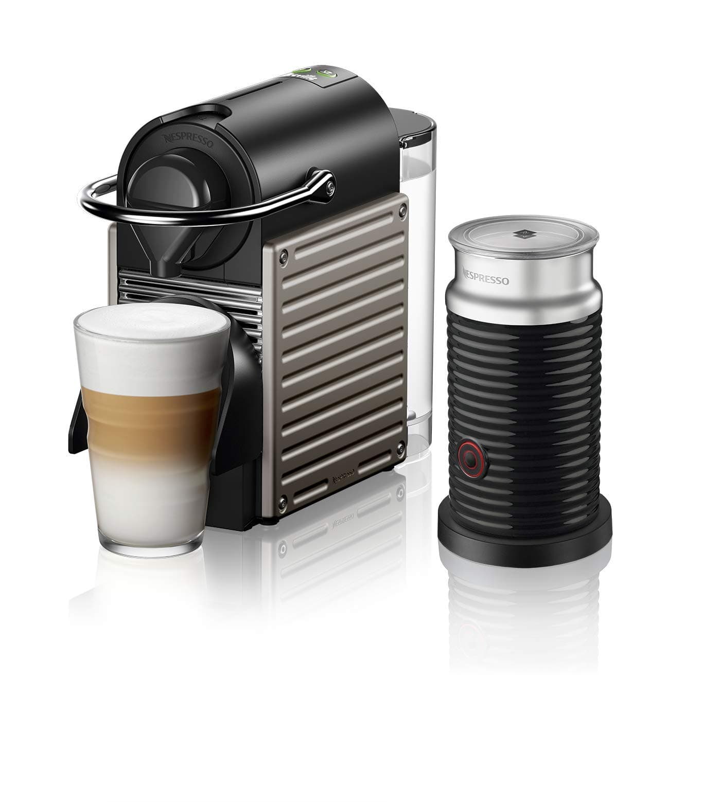 Breville Nespresso Pixie Espresso Machine with Milk Frother, Titan