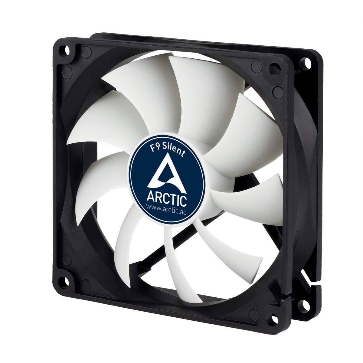 ARCTIC F9 Silent - 92 mm Case Fan, Very quiet motor, Computer, Almost inaudible, Push- or Pull Configuration, Fan Speed: 1000 RPM - Black, White
