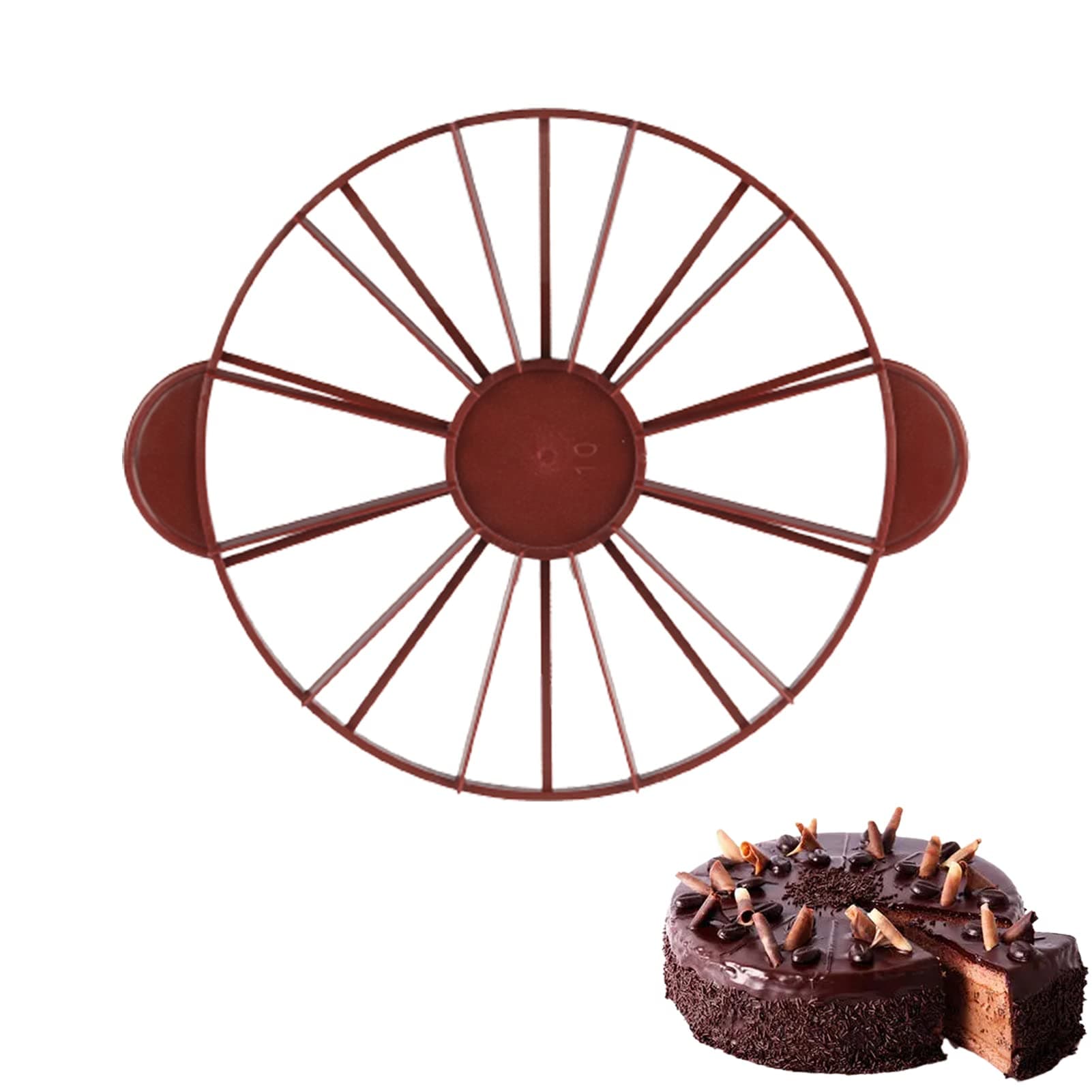 Cake Portion Marker Cake Cutter Slicer Cheesecake Cutter for Even Slices,Round 10/12 Piece Double Sided Cake Portion Marker Cake Divider Baking Tool for 10 Inch Diameter,Coffee