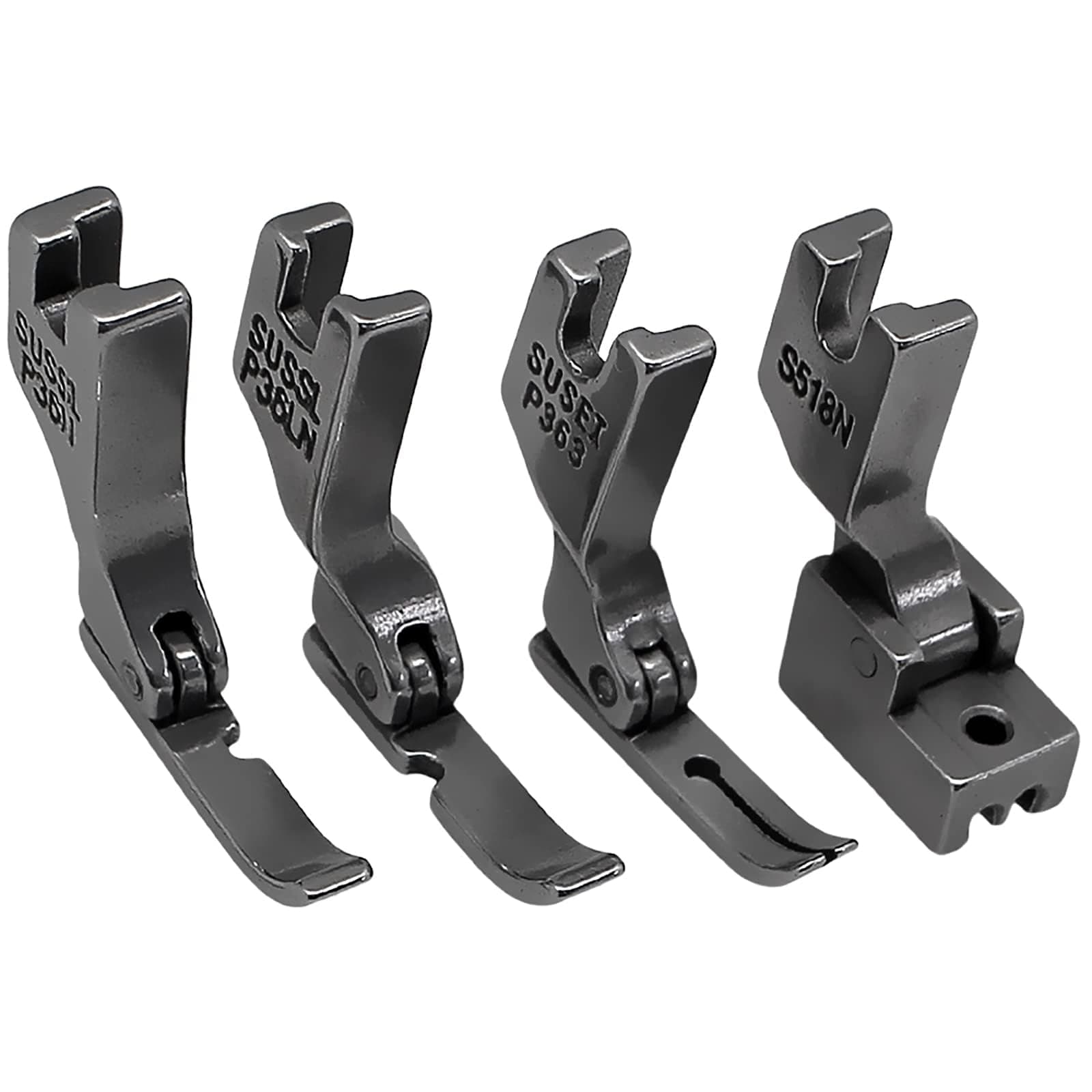 4 PCS/Set Zipper Presser Foot #P363+S518N+P36N+P36LN for Singer Brother Juki DDL-555 Industrial Sewing Machine