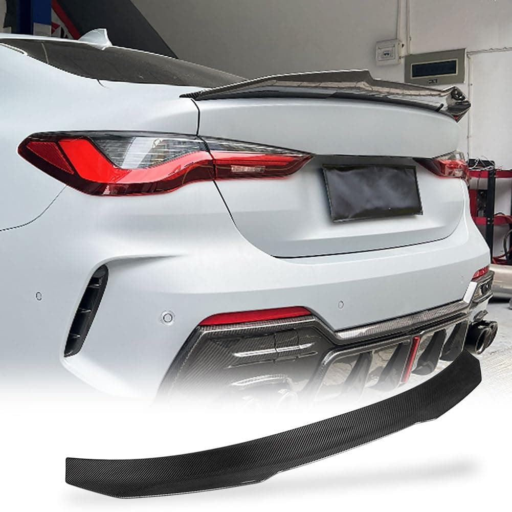 G82 Dry Carbon Fiber Trunk Spoiler Compatible with 2021-2025 BMW 4 Series G22 and M4 G82 Coupe Auto Rear Boot Lid Highkick Spoiler Wing Lip