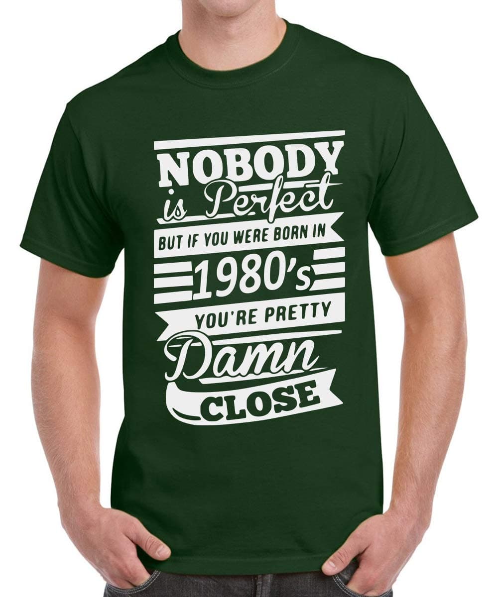 CaseriaMen's Cotton Printed T-Shirt -1980 Damn Close | 100% Cotton | Half Sleeves | Regular Fit | Printed | Round Neck | Graphic T Shirt