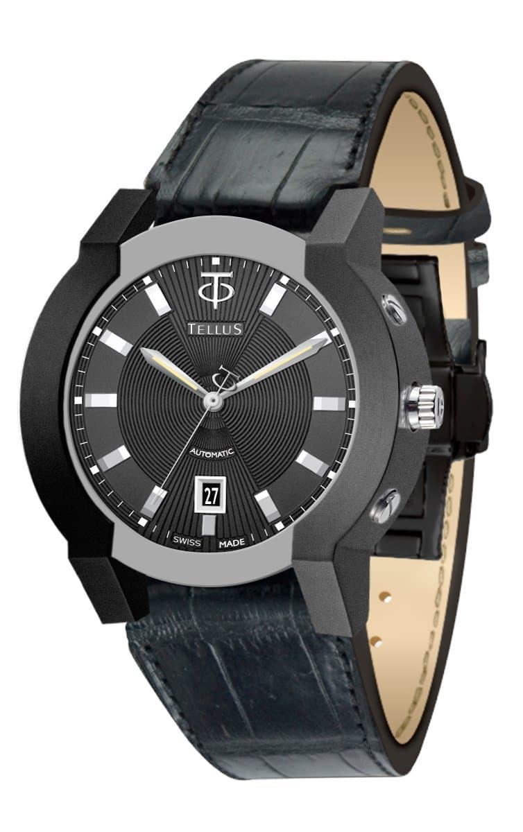 Tellus Discoverer 46 Men'S Watch, Genuine Alligator Leather Strap, Swiss Made - T1065-X931EXB281