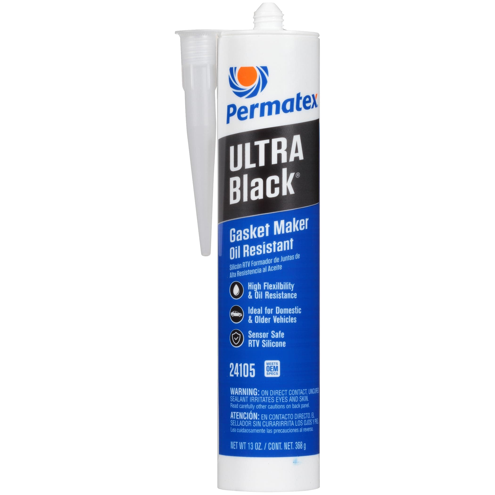 Permatex 24105 Ultra Black Maximum Oil Resistance RTV Silicone Gasket Maker, 10.6 oz. Cartridge
