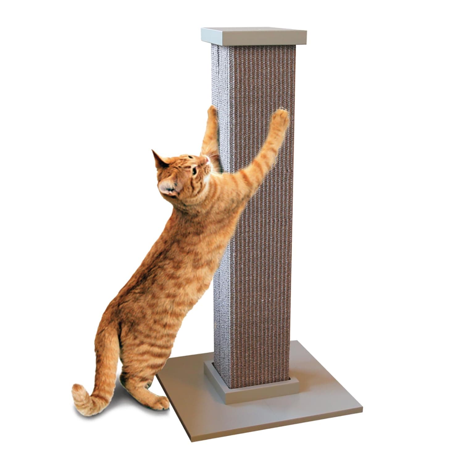 Ultimate Scratching Post – Gray, Large 32 Inch Tower - Sisal Fiber, Simple Design - For All Cats