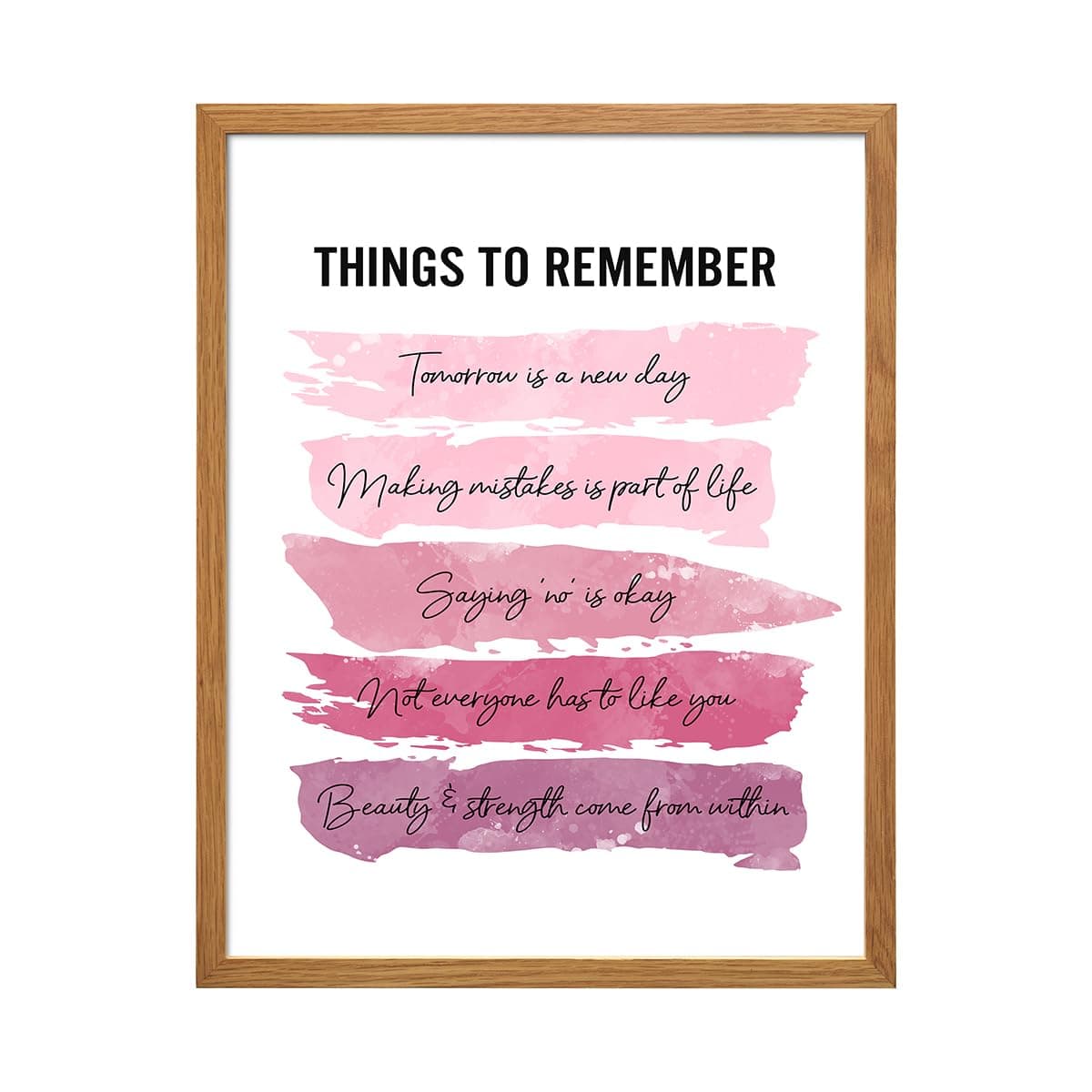 Positive Inspirational Quotes Wall Art & Decor - LARGE 11X14 - Uplifting Encouragement Gifts for Women, Girls, Teens, Daughter, BFF - Pink Motivational Poster for Home Office, Bedroom, Bathroom