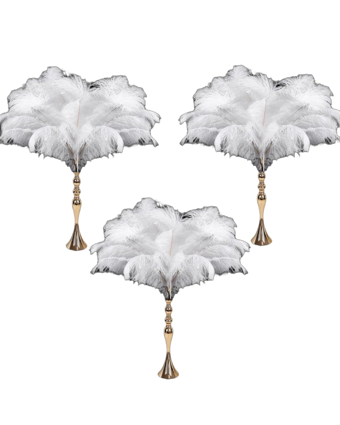 100 pcs. White Ostrich Feathers 13 to 17 inches Long with Gentle hints of Ivory. USA Store ExoticFeathersLA