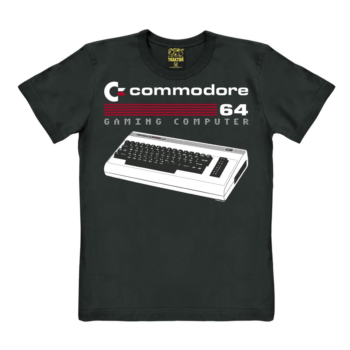 TRAKTOR Nerd - Commodore 64 - Gaming Computer - Keyboard - T-Shirt - Black