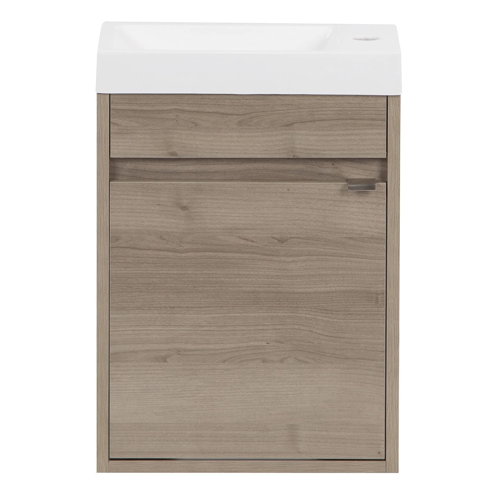 Spring Mill Cabinets Woodcrafters Home Products Kambree Bathroom Vanity with Sink, 15.75 in. W x 8.66 in. D x 22.13 in. H, Forest Elm