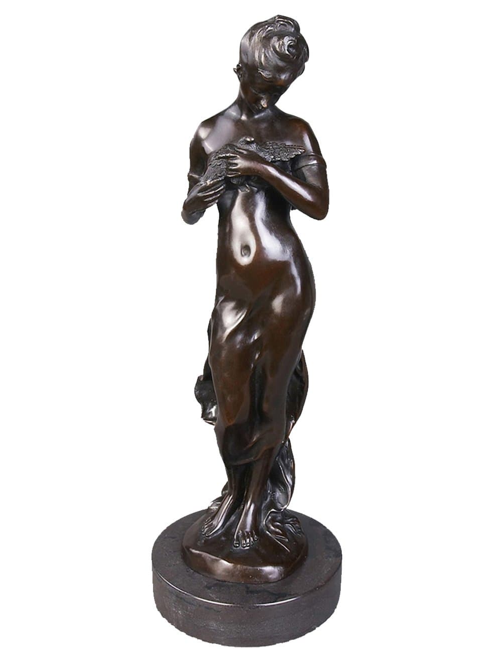 Toperkin Shy Lady Bronze Statues Female Sculpture Home Decor TPY-038