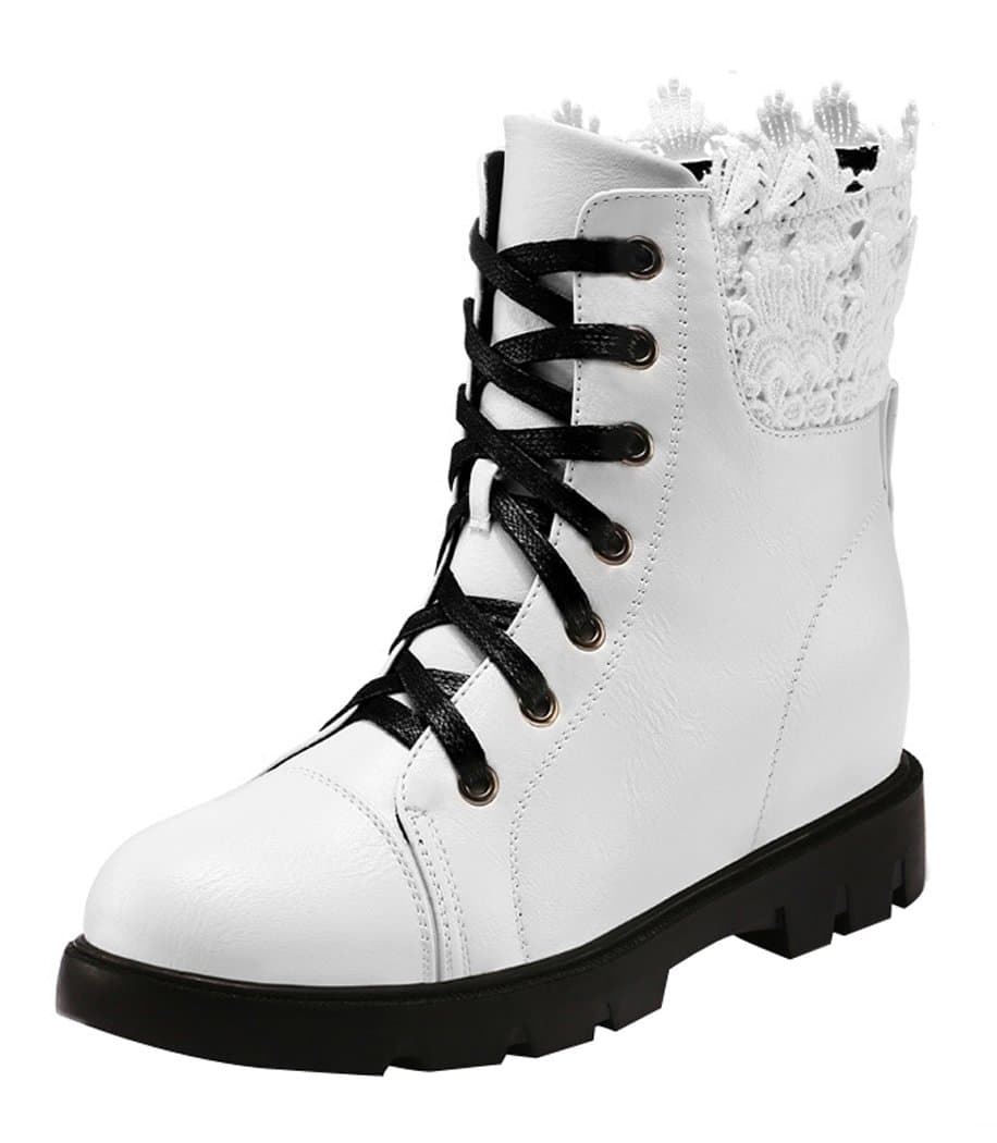 MUYU Women Winter Nylon Lace Short Boots