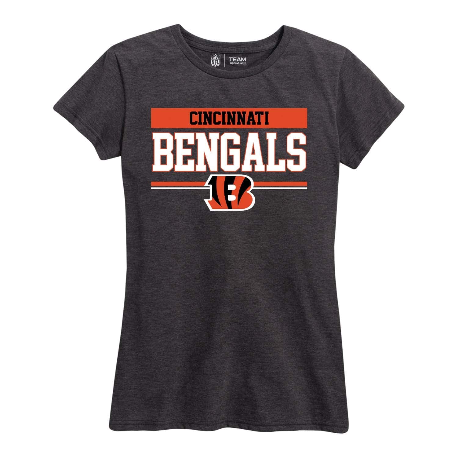 Team Fan Apparel NFL Women's Team Block Charcoal Tagless T-Shirt - Cotton Blend - Rock Game Day with Perfect Comfort & Style